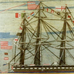 American Sailor's Woolwork Woolie of American Battleship Fully Dressed