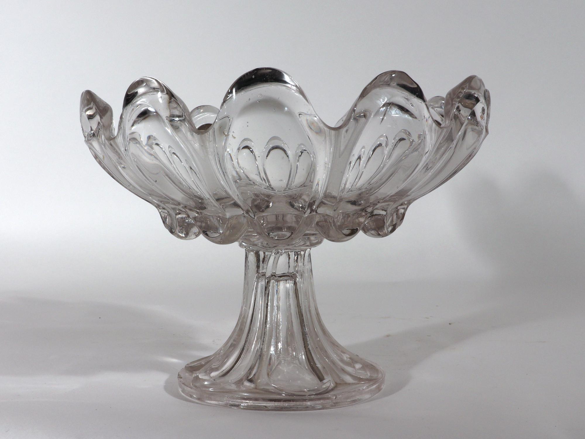 American Classical American Sandwich Glass Footed Compote For Sale