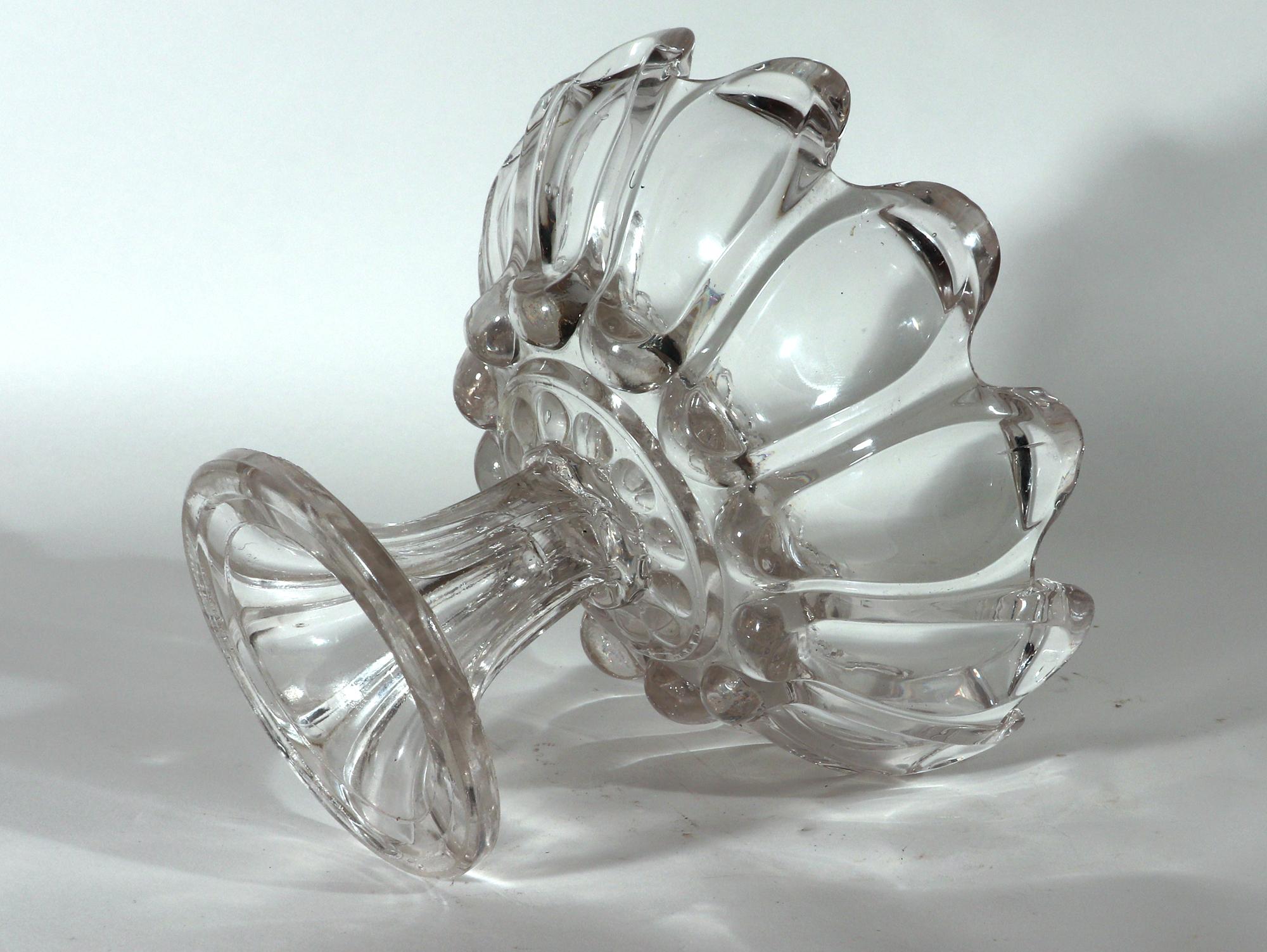 19th Century American Sandwich Glass Footed Compote For Sale