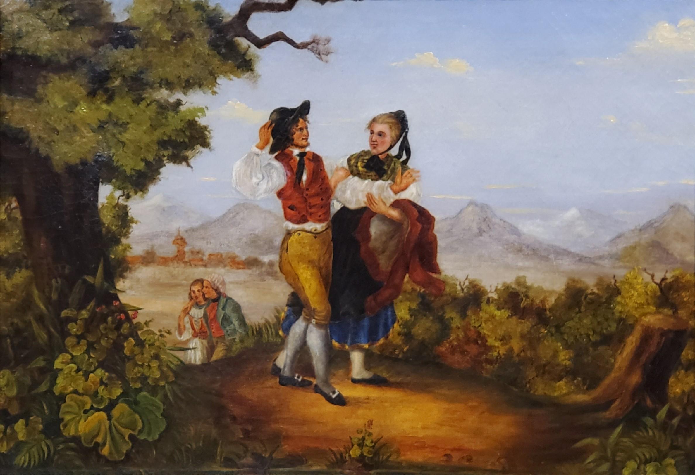 American School Landscape of an Italian View  - Painting by Unknown