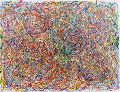 Large 1970
s, American School Action Abstract, Polychrome Spiral Forms
