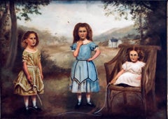 Three Young Girls in a Landscape Jumping Rope