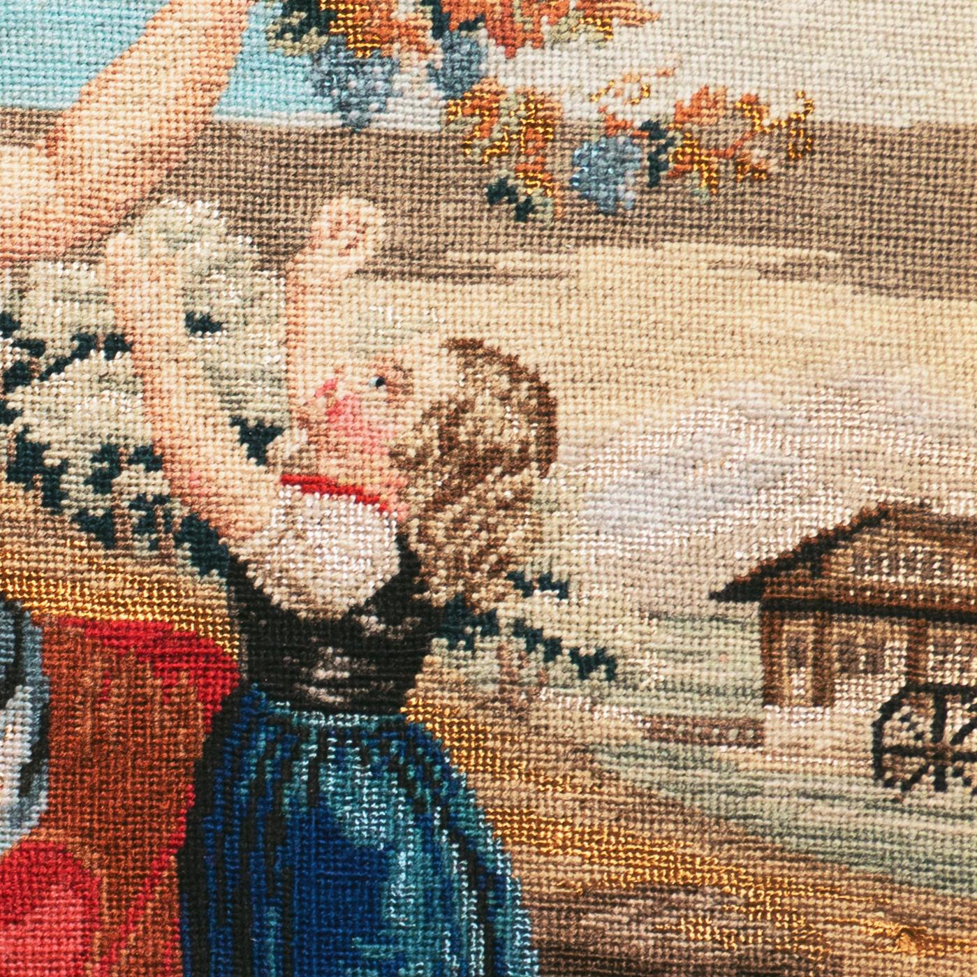 'The Lowered Bough', Figural Petit-point, Needlepoint, Mother, Daughter, Harvest For Sale 3