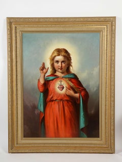 American School, (19th Century) Jesus Christ as A Baby Child, Oil Painting