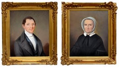 Antique Portrait of a Woman and a Gentleman