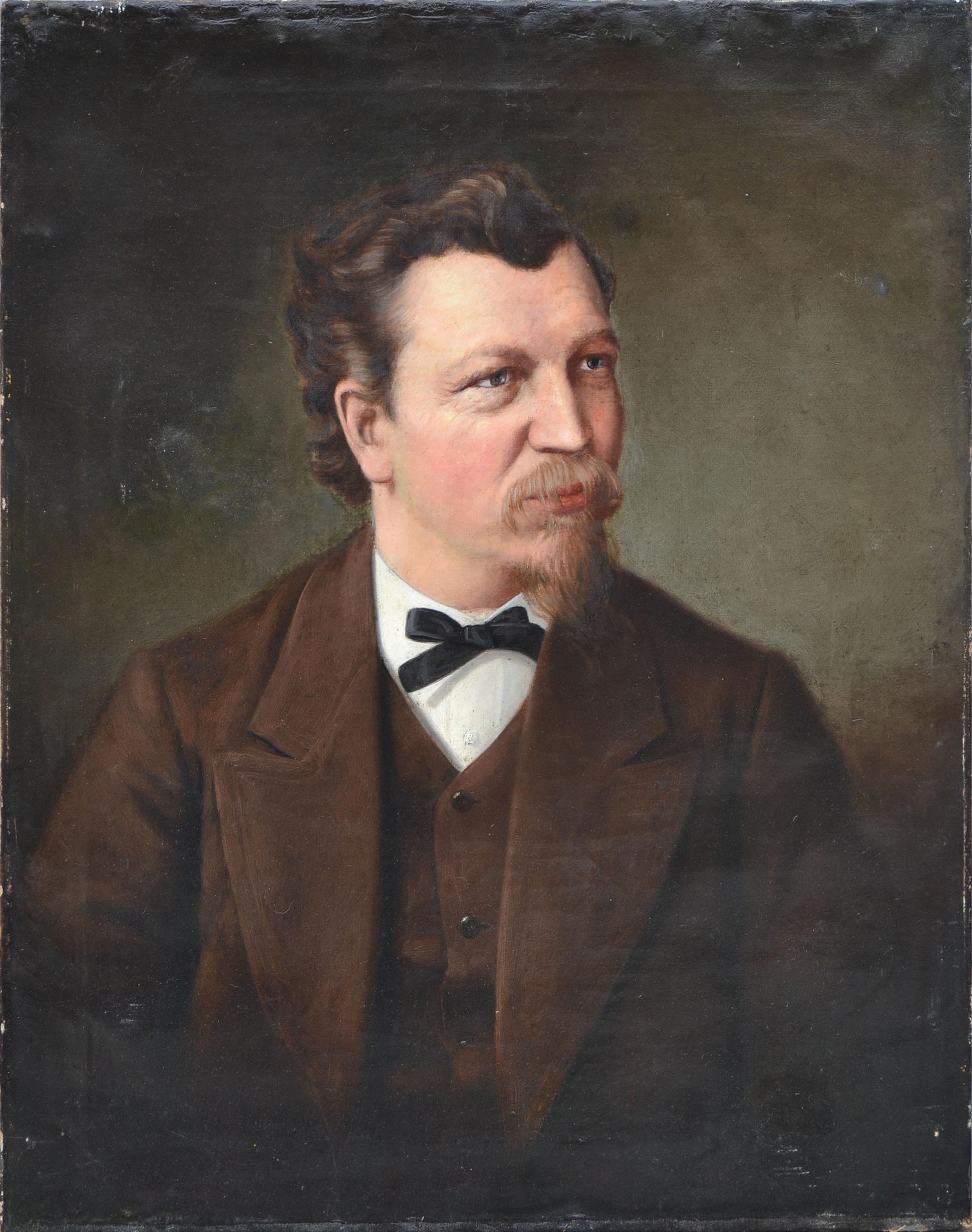 Unknown Portrait Painting - Man of Society, Antique Portrait