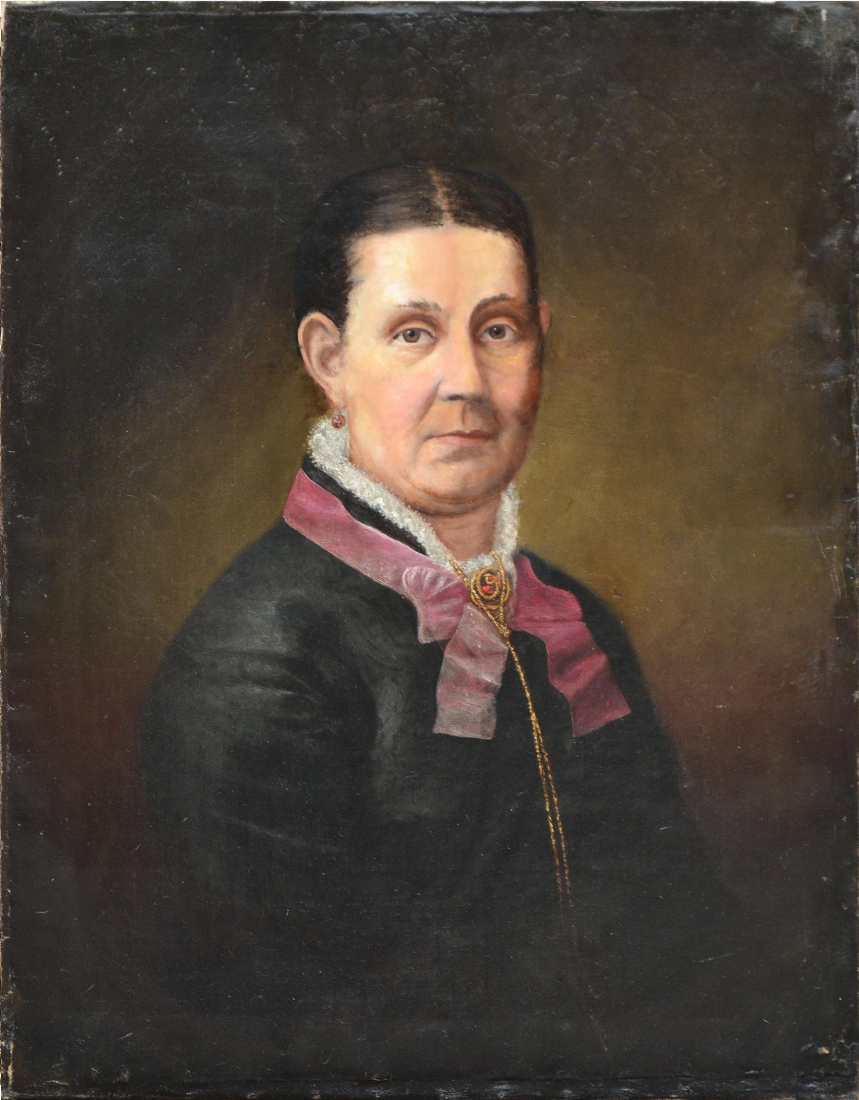 Unknown Portrait Painting - Woman of Society, Antique Portrait