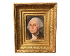 Antique American School 19th Century Portrait of George Washington after Gilbert Stuart 