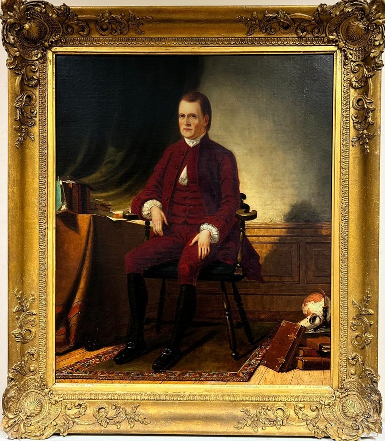 American School - Roger Sherman 1721-1793 Antique Oil Portrait