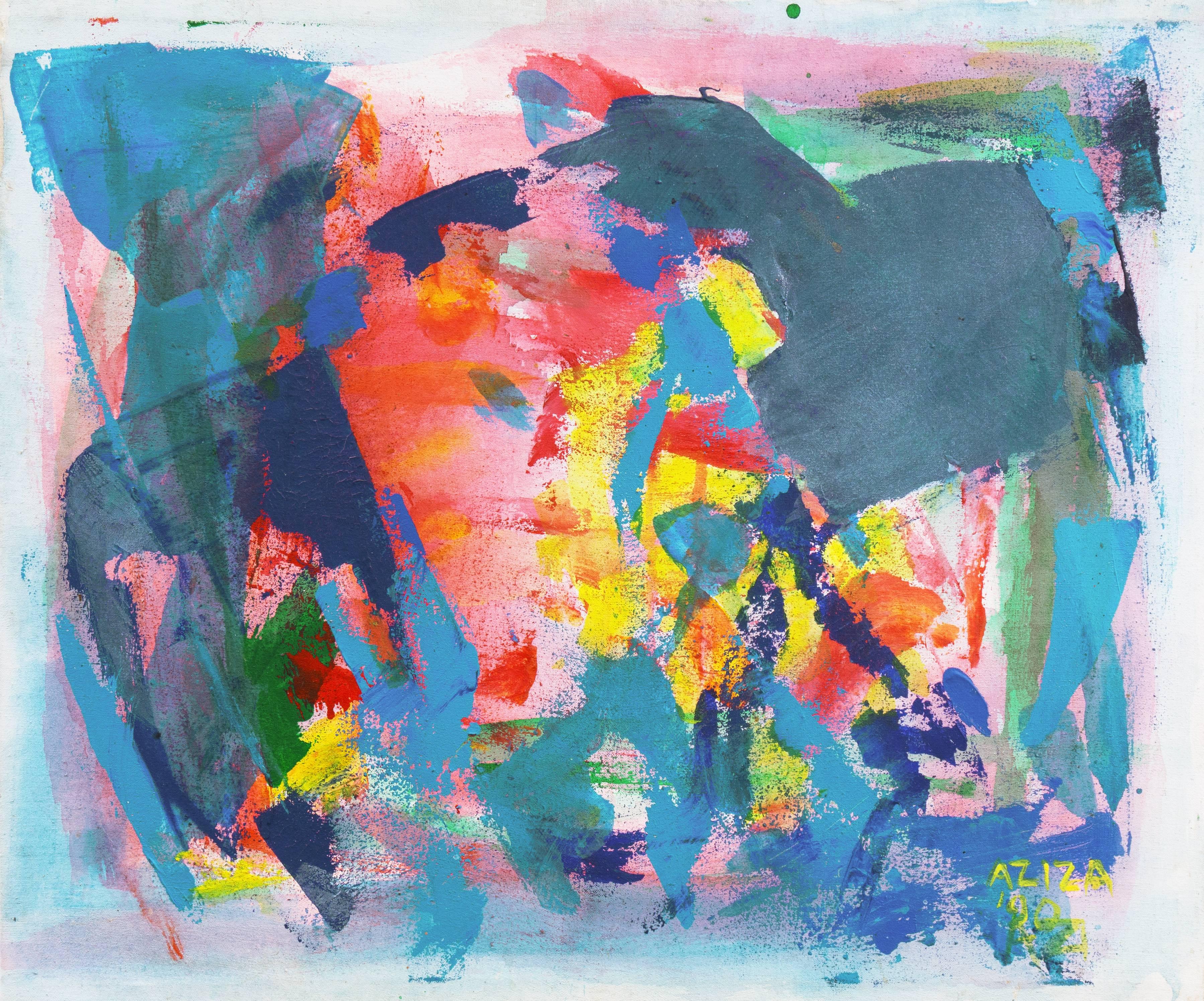 Unknown 1960 s British Abtract Oil Painting Stunning Colours For 