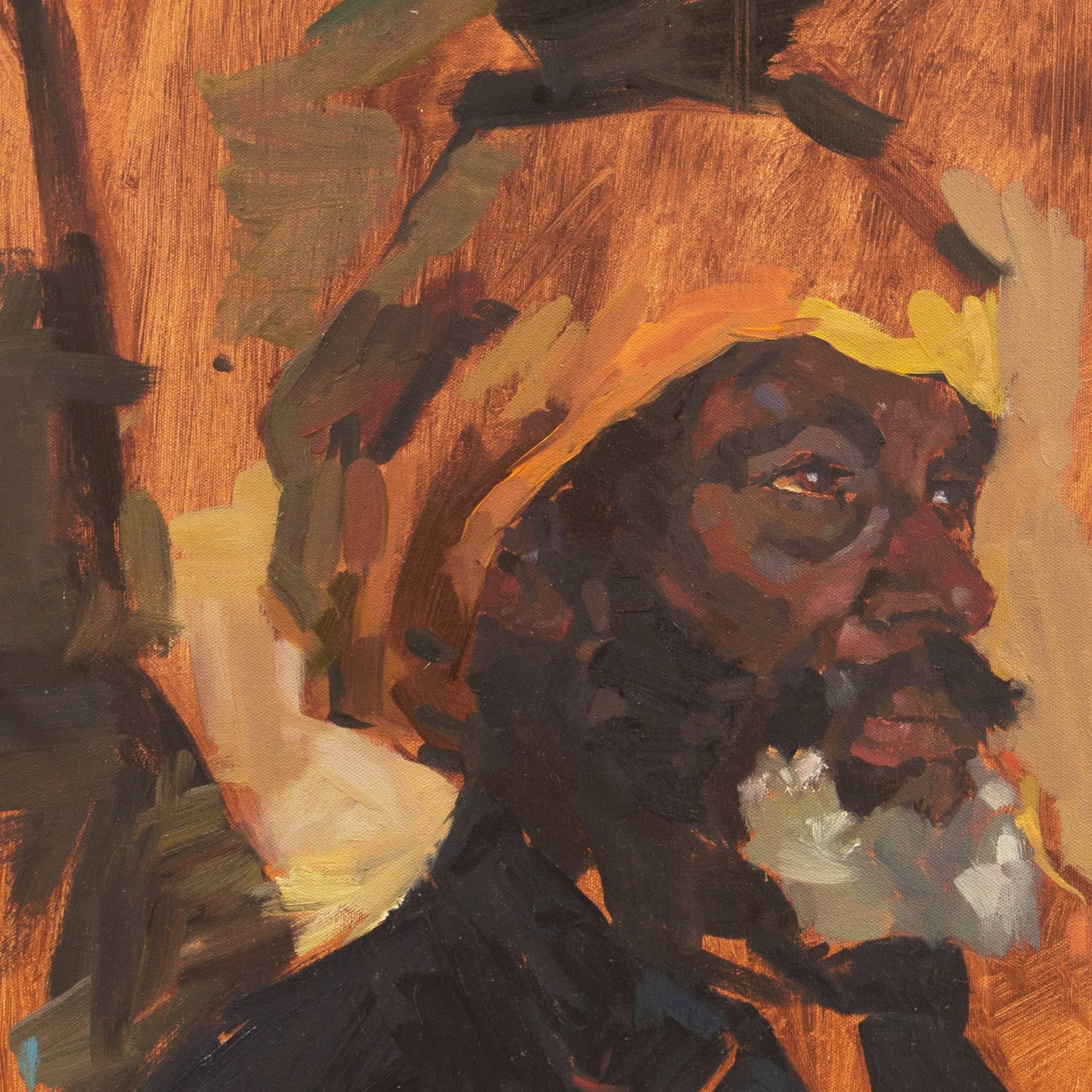 « Study of a Moor », huile figurative post-impressionniste, Othello, marocain, Tunisien en vente 1
