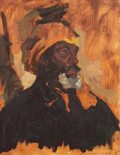 « Study of a Moor », huile figurative post-impressionniste, Othello, marocain, Tunisien