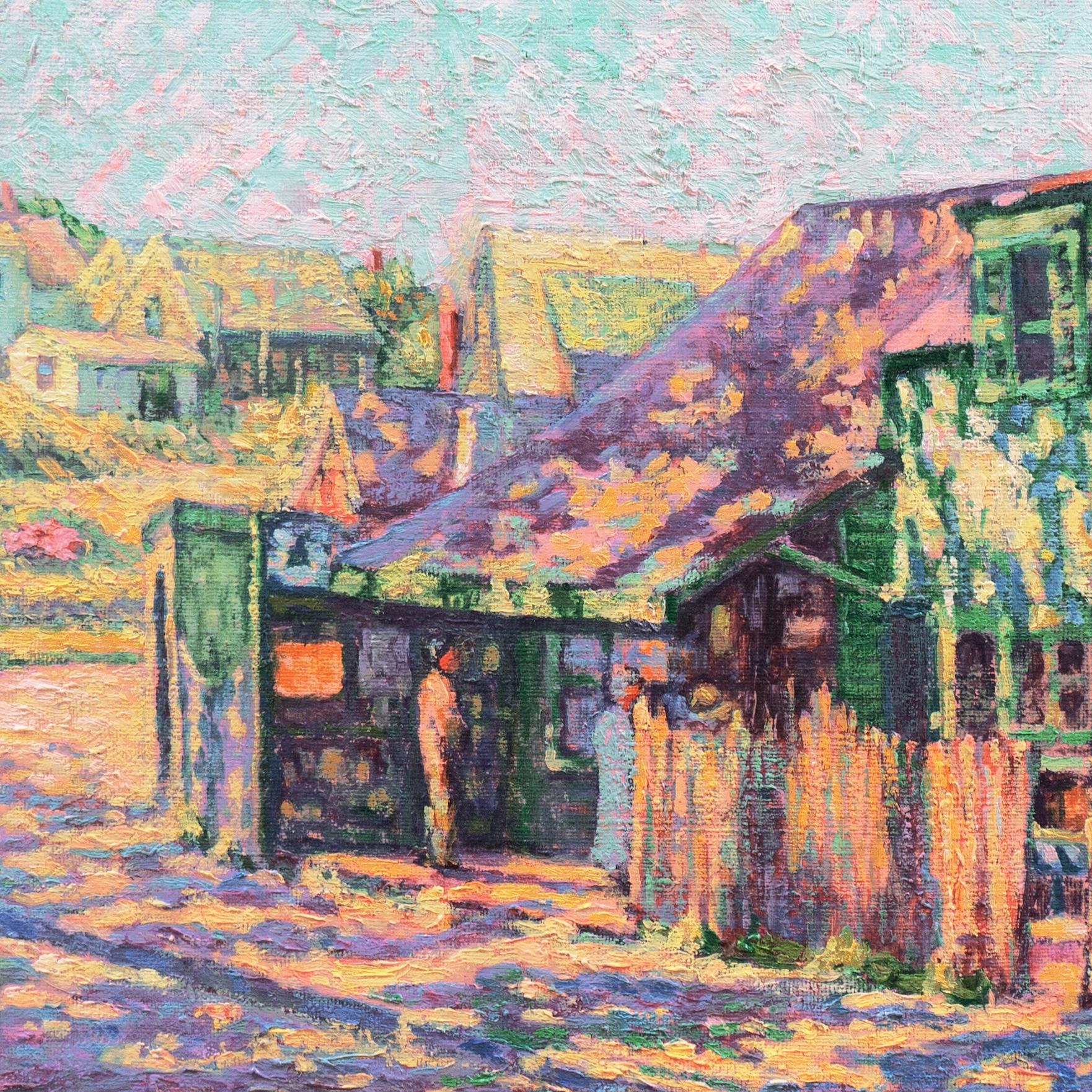 Attributed to Hortense Mattice Gordon (Canadian, 1886-1961) and painted circa 1925. Attribution based on similar style, composition and subject matter of McGill University's 'Old Country Store, Ontario' (1925) by the artist (see last image).

An