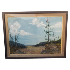 Amerikanische Schule, 20. Jahrhundert, Sparse-Landschaft, Aquarell und Gouache, signiert