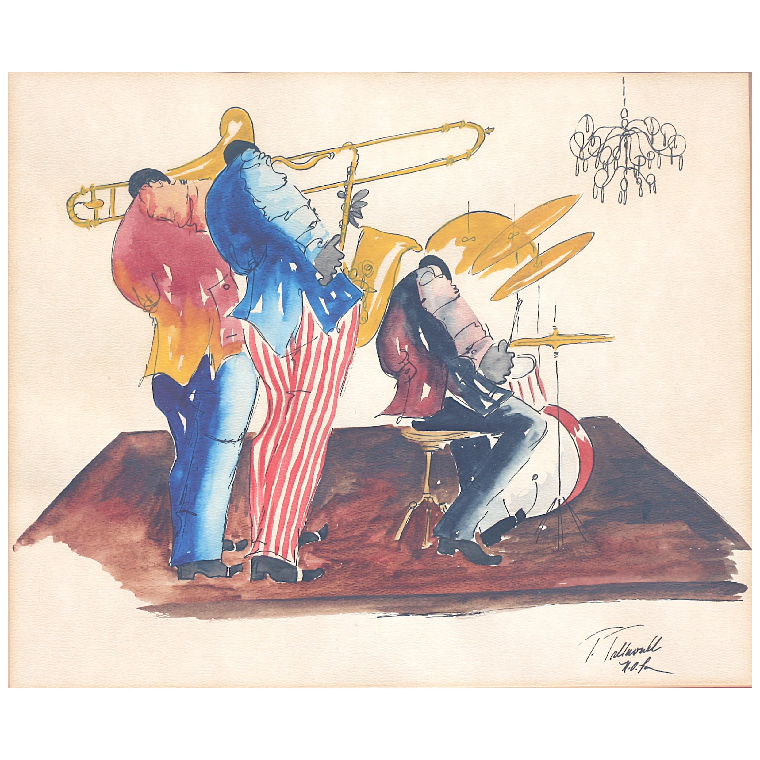 École américaine, 20e siècle, Aquarelle en vente