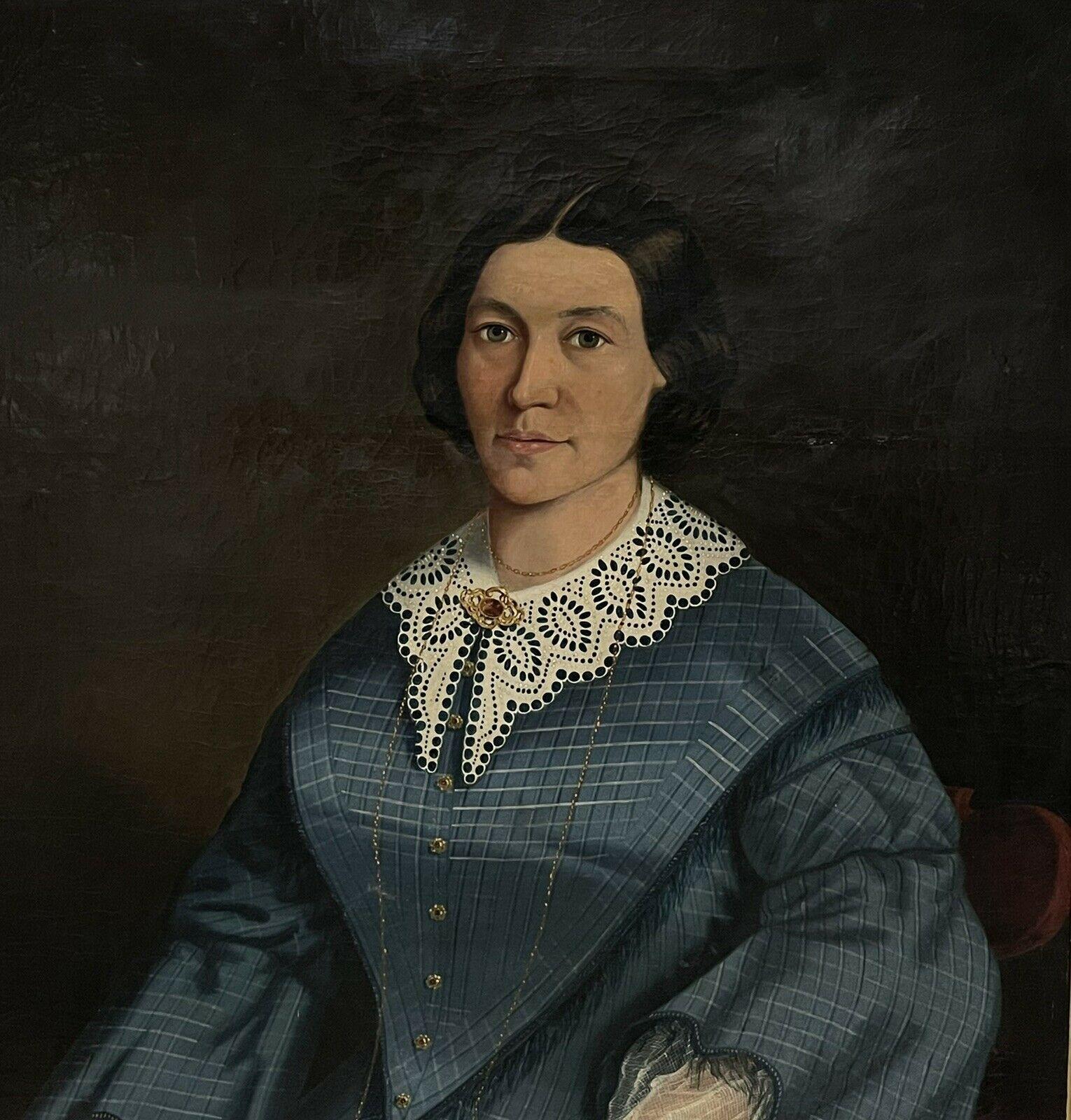 Artist/ School: American School, 19th century

Title: Portrait of a Seated Lady

Medium: oil painting on canvas, unframed

canvas: 38 x 30 inches

Provenance: private collection, UK

Condition: The painting is in overall very good and sound