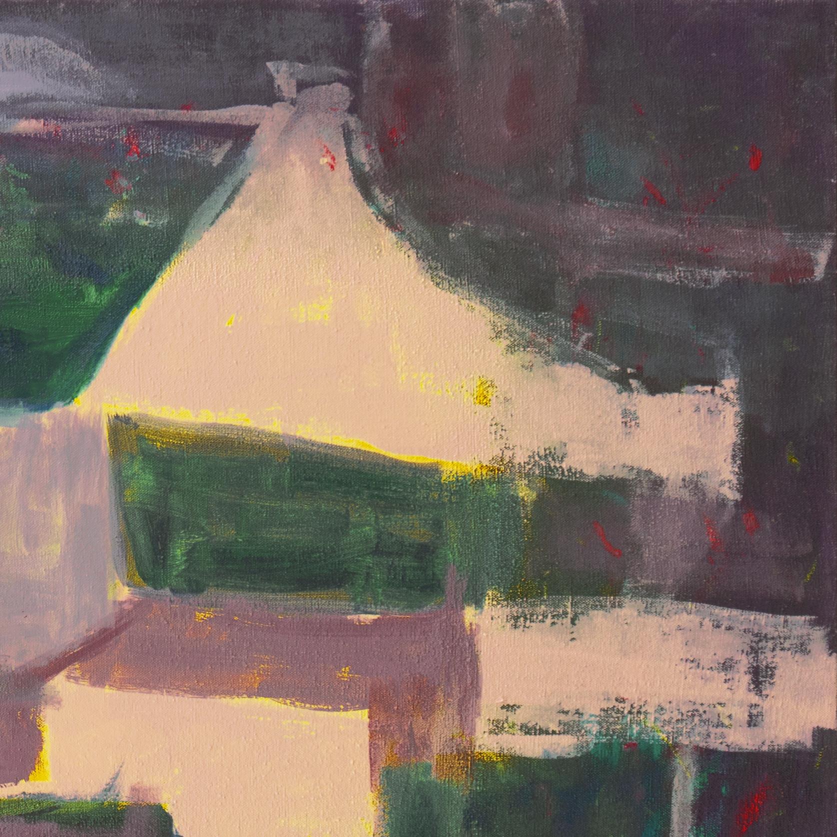 'Abstraction in Amethyst and Emerald', Large American School Abstract Oil For Sale 1