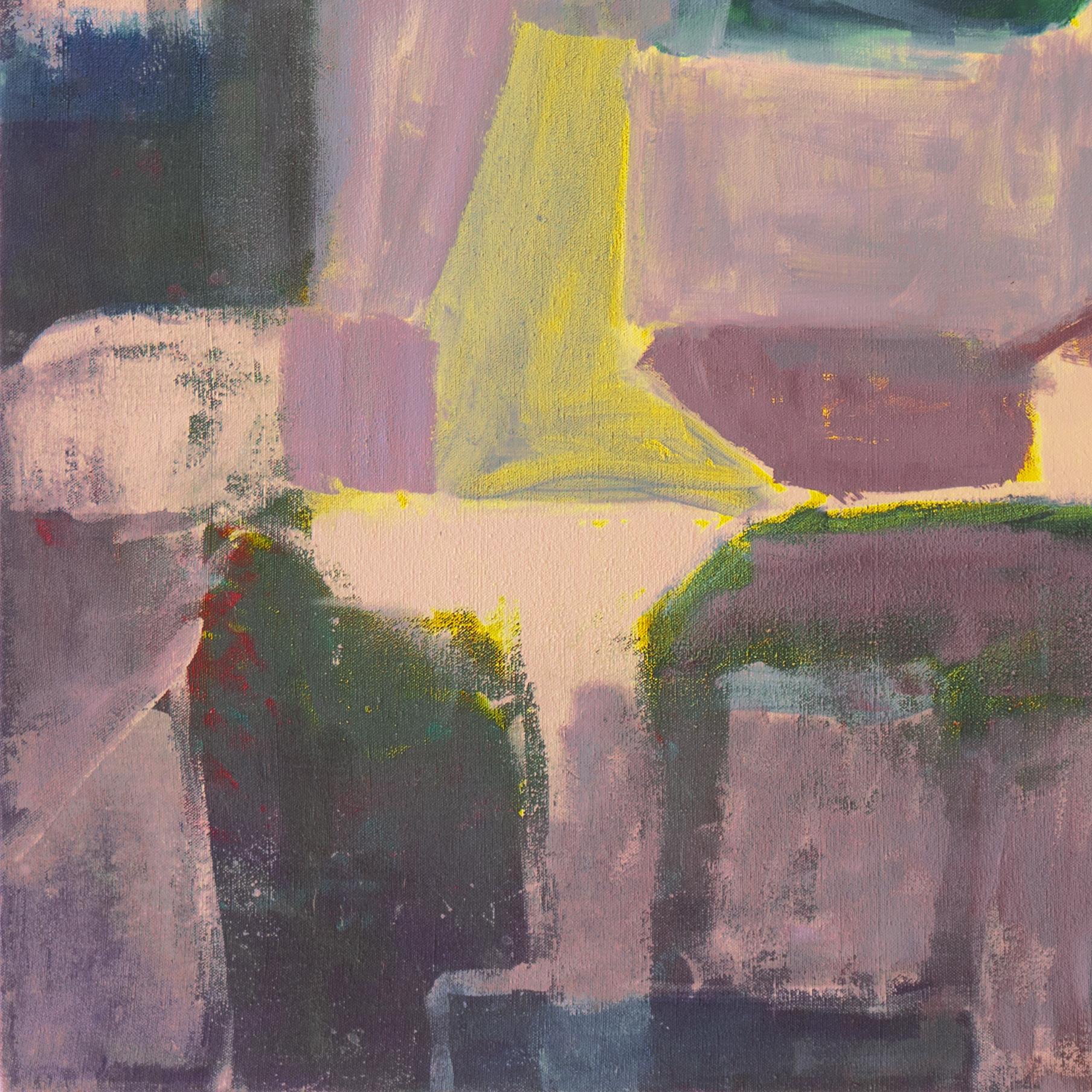 'Abstraction in Amethyst and Emerald', Large American School Abstract Oil For Sale 3