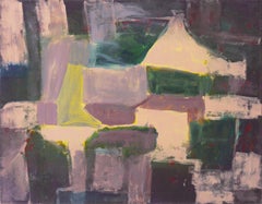 'Abstraction in Amethyst and Emerald', Large American School Abstract Oil