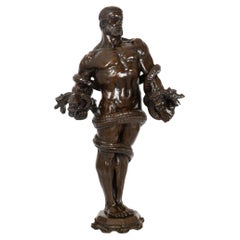 Sculpture en bronze Art déco de l'école américaine Hercule et l'H Hydra, vers 1940