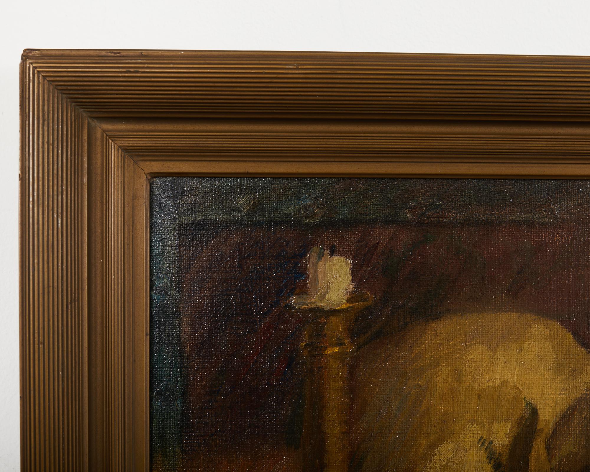 Baroque American School Memento Vanitas Still Life Canvas Painting For Sale