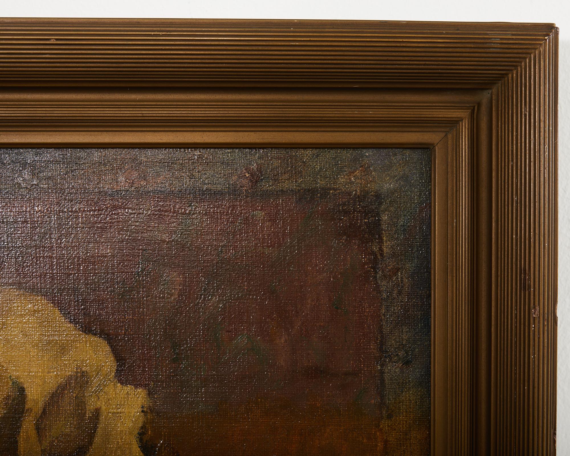 20th Century American School Memento Vanitas Still Life Canvas Painting For Sale