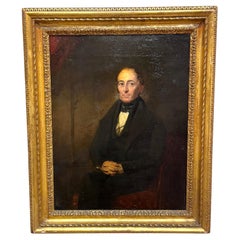 Antique American School Portrait, Distinguished Gentleman (“Mr. Wilson”), c. 1835–1845