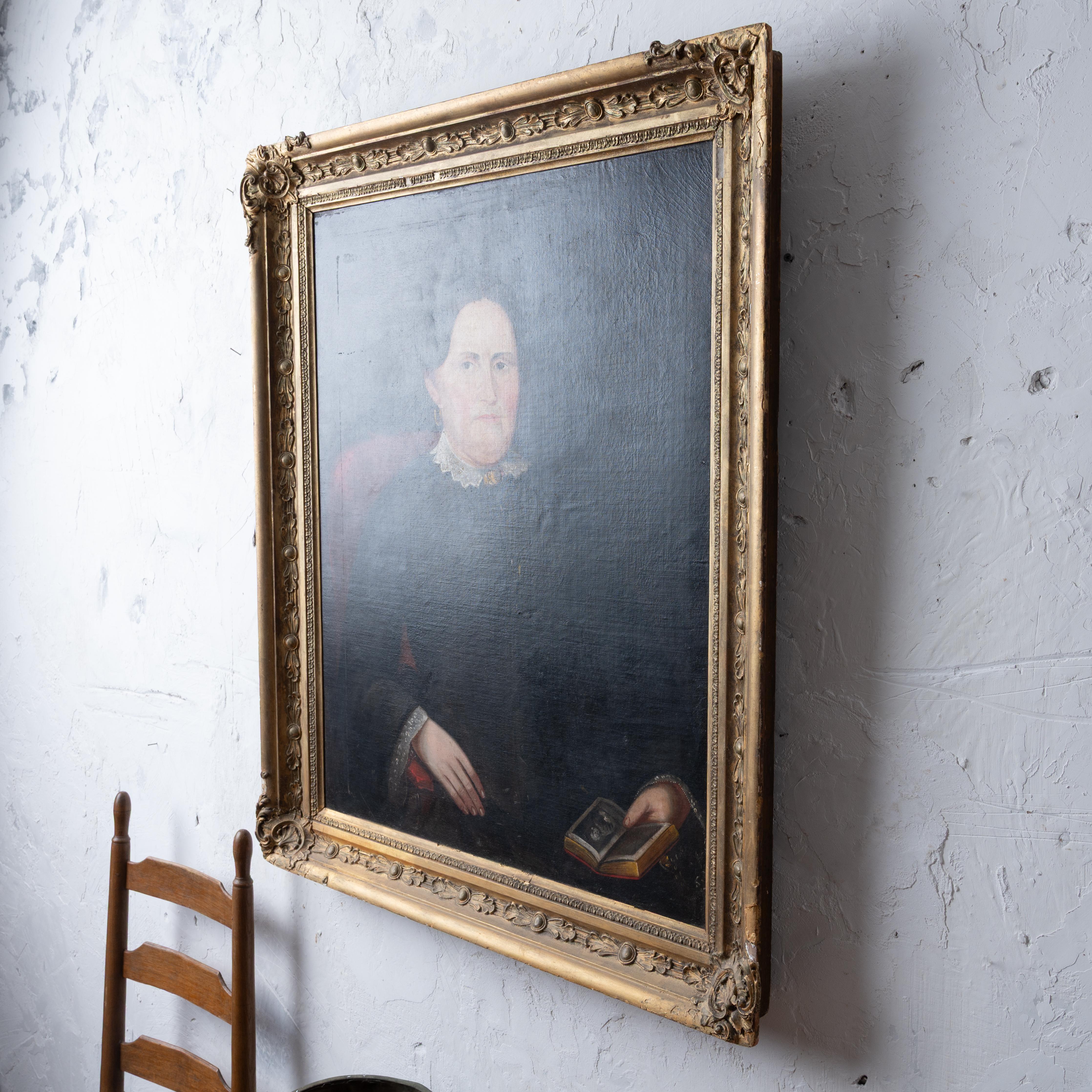American School Portrait of a Lady, c.1840 For Sale 9