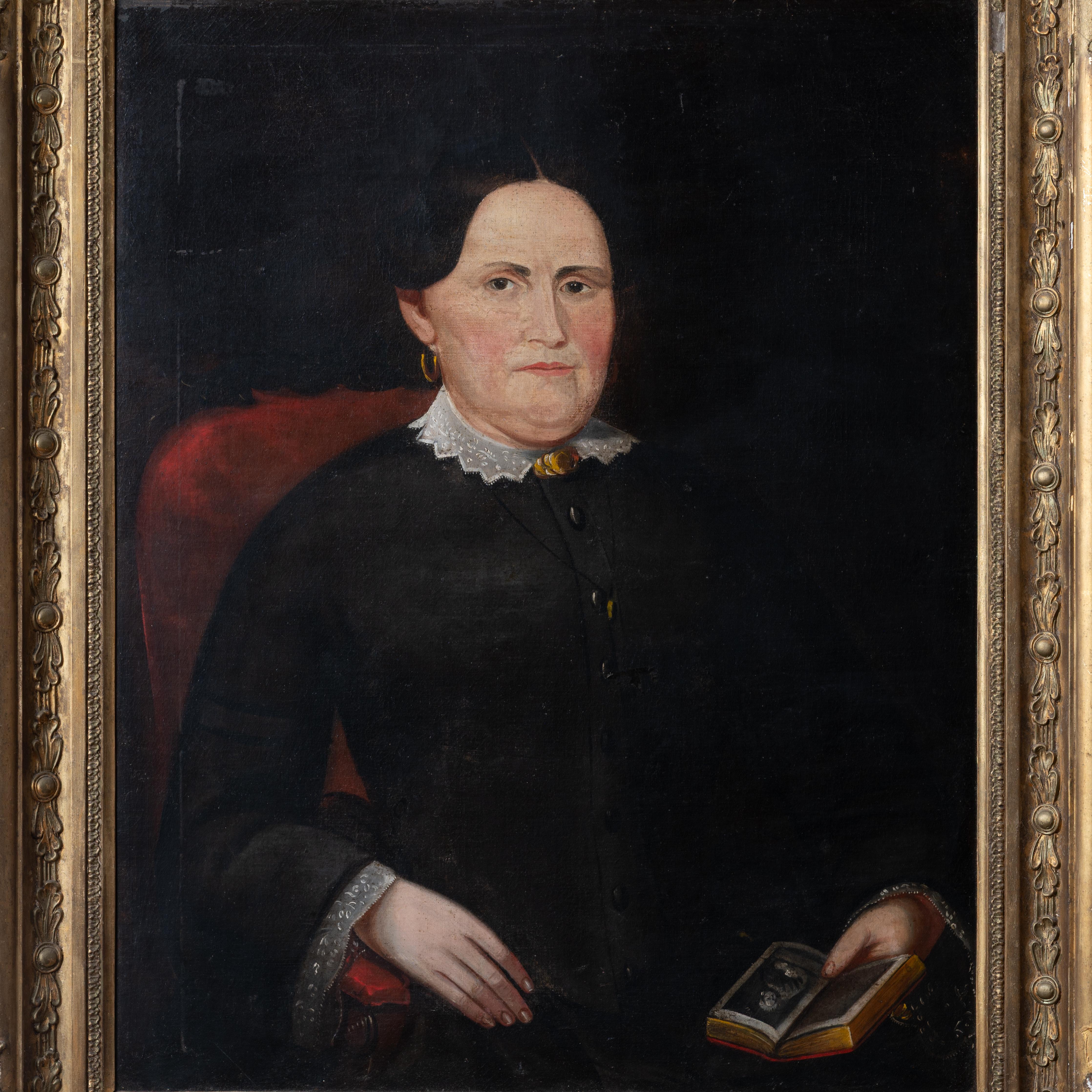 Mid-19th Century American School Portrait of a Lady, c.1840 For Sale