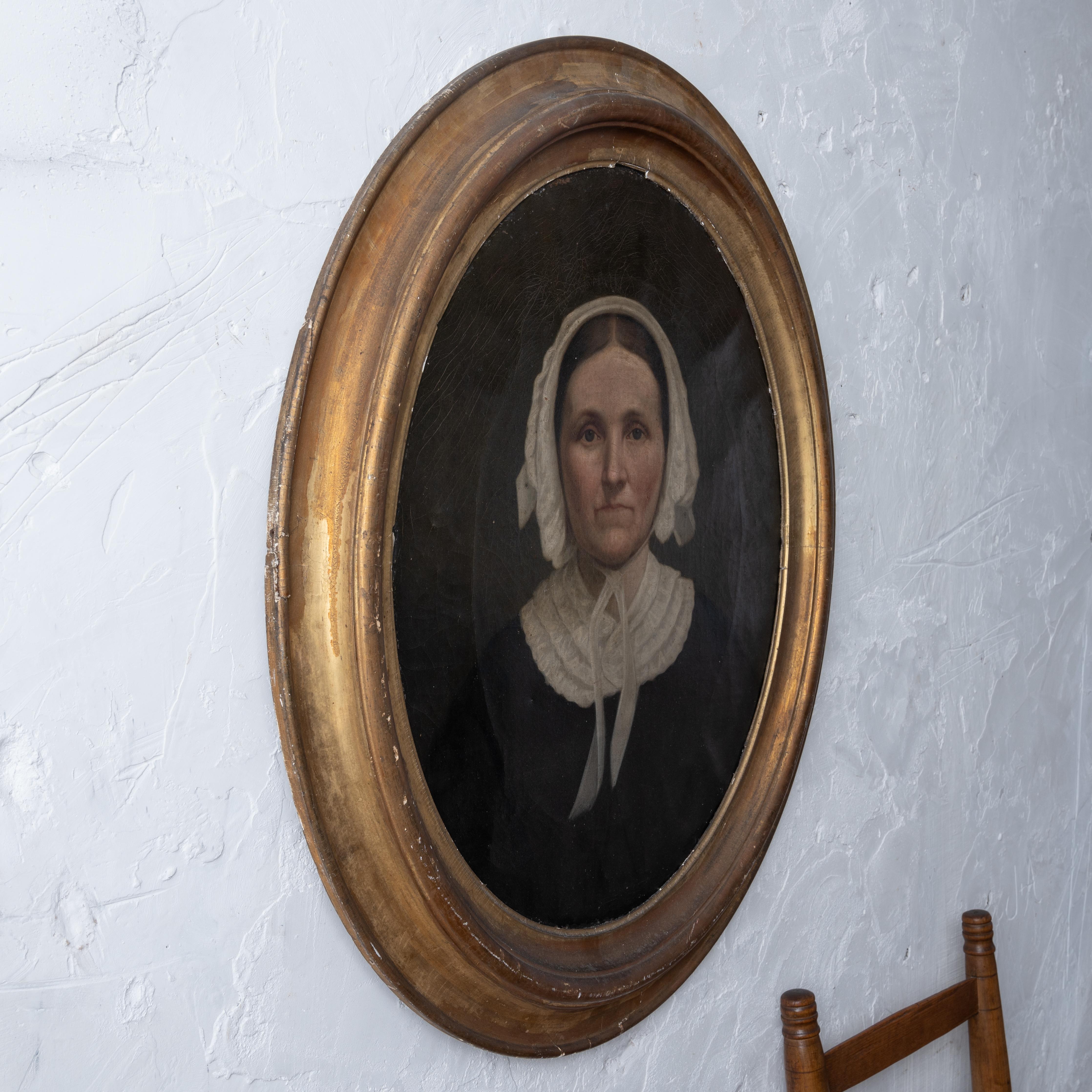 American School Portrait Painting, 19th Century For Sale 5