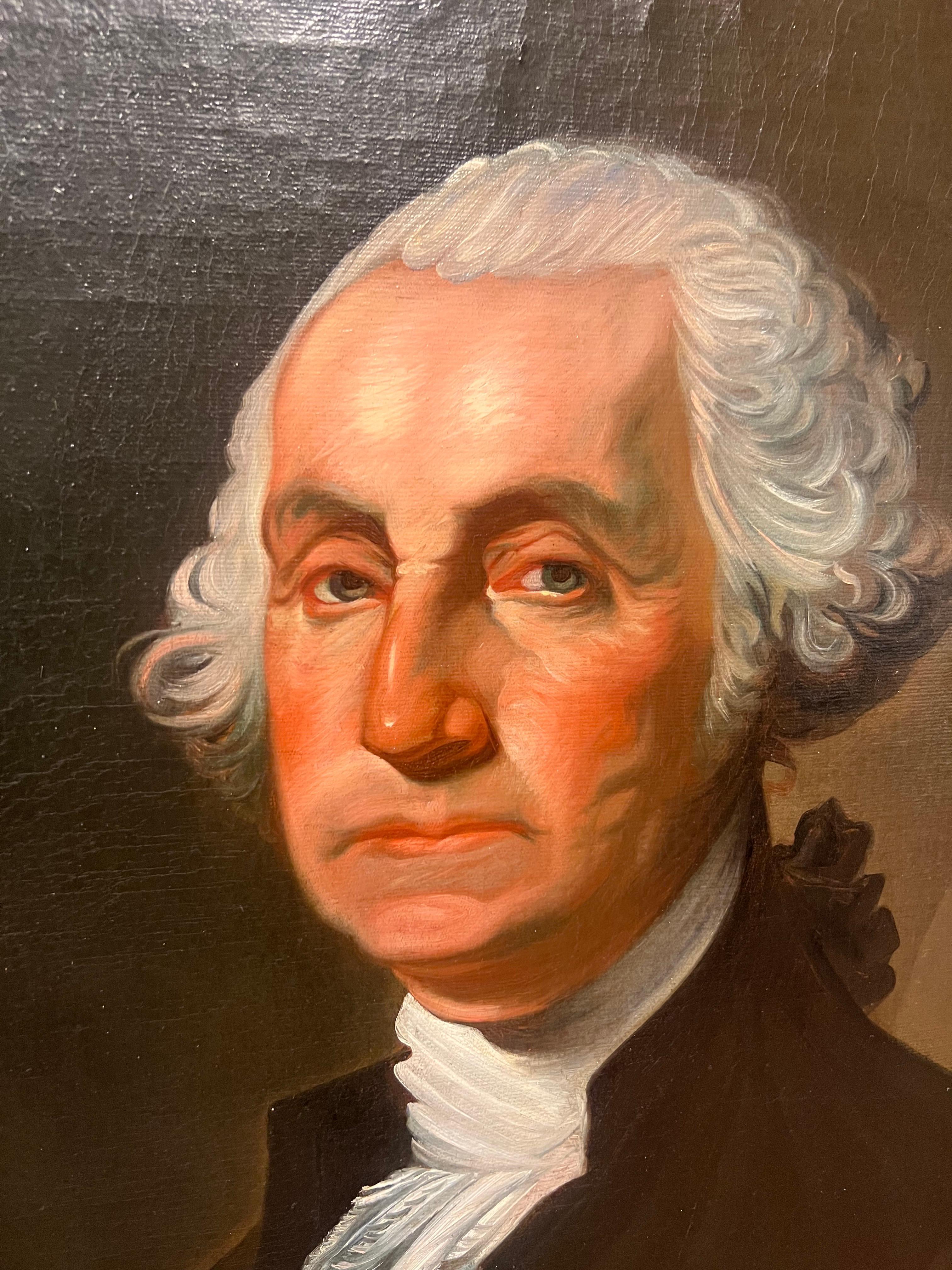 American School Primitive Portrait of George Washington After Gilbert Stewart 8
