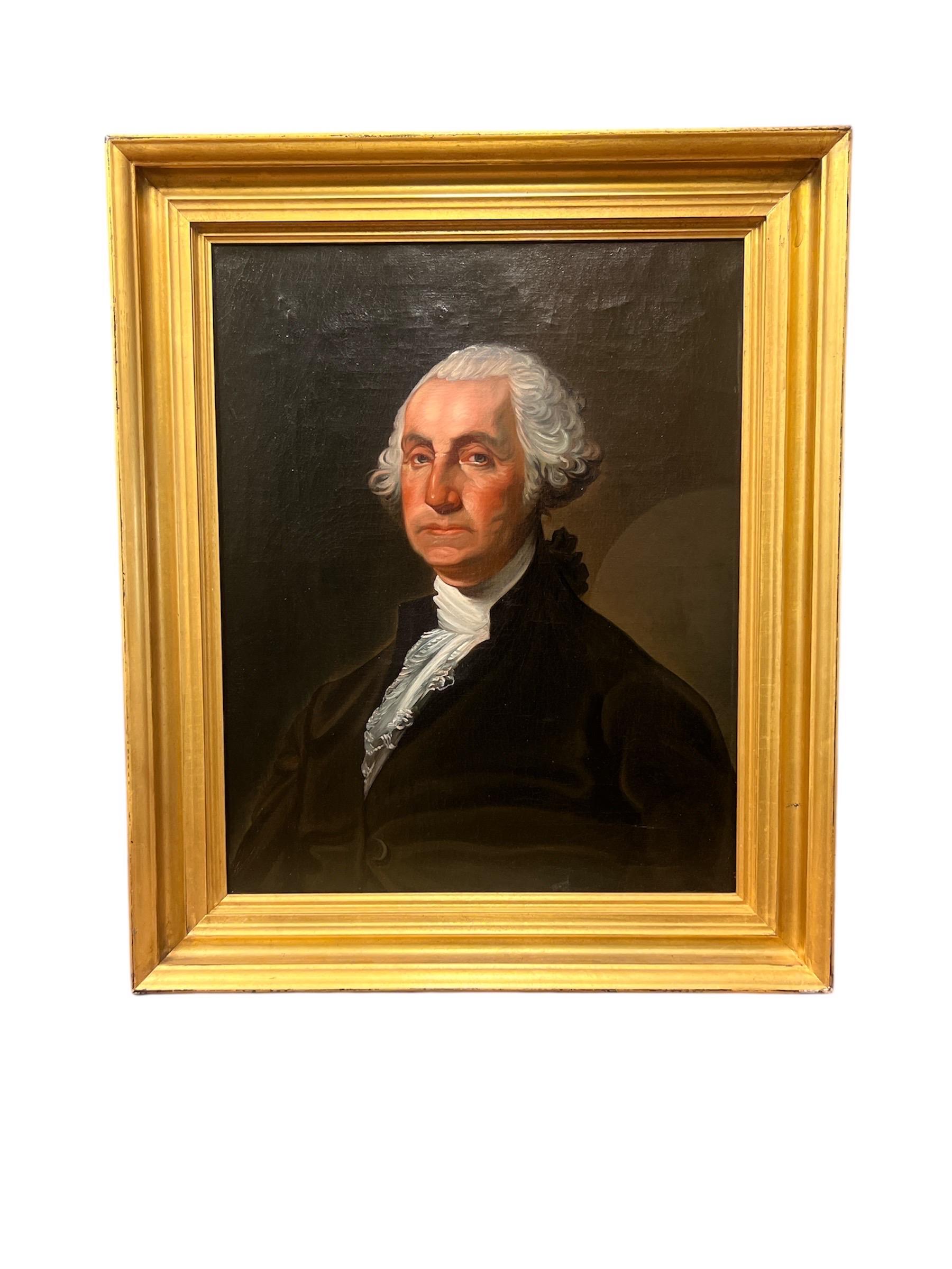 American School Primitive Portrait of George Washington After Gilbert Stewart 9