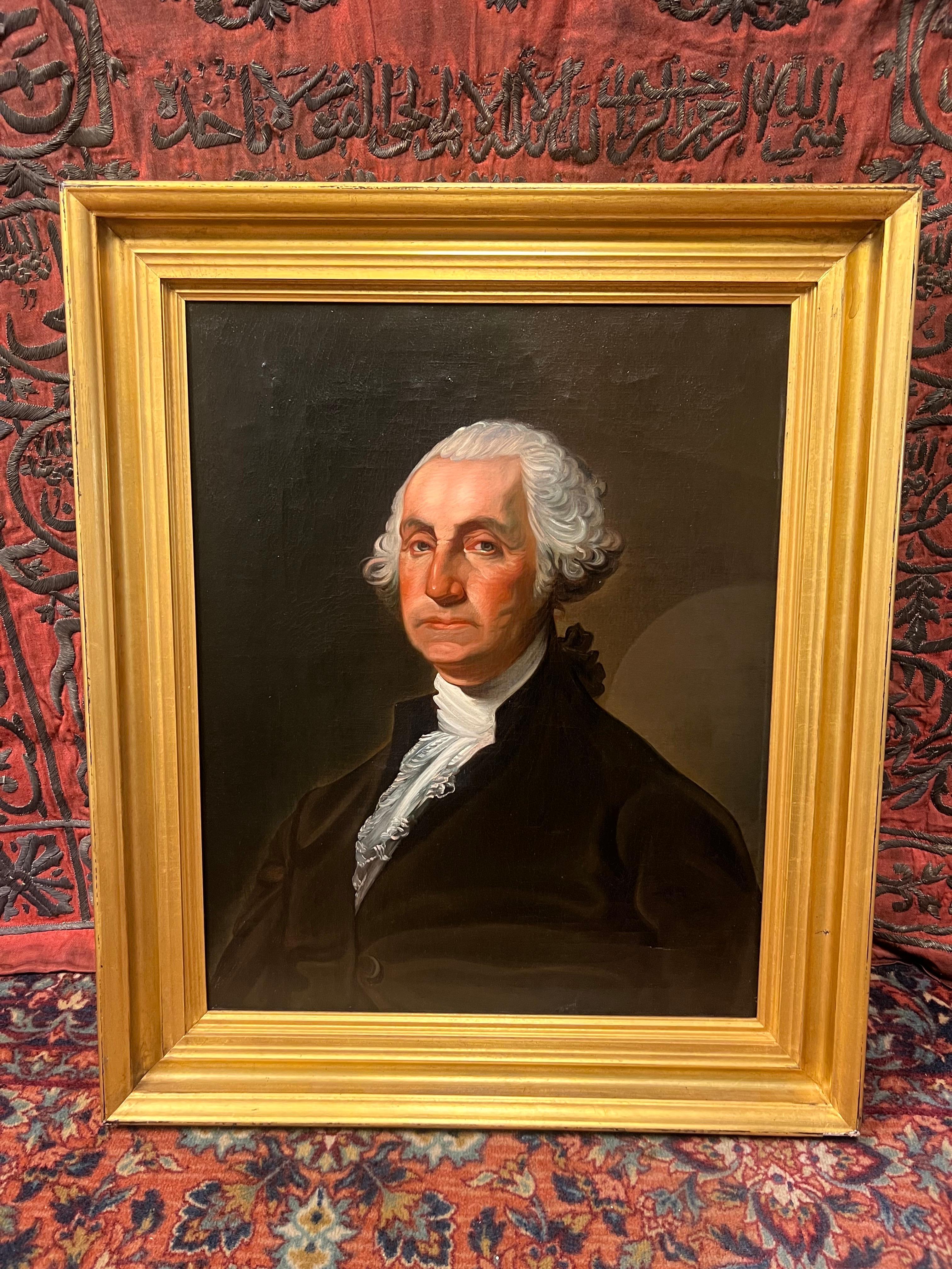 American School Primitive Portrait of George Washington After Gilbert Stewart 10