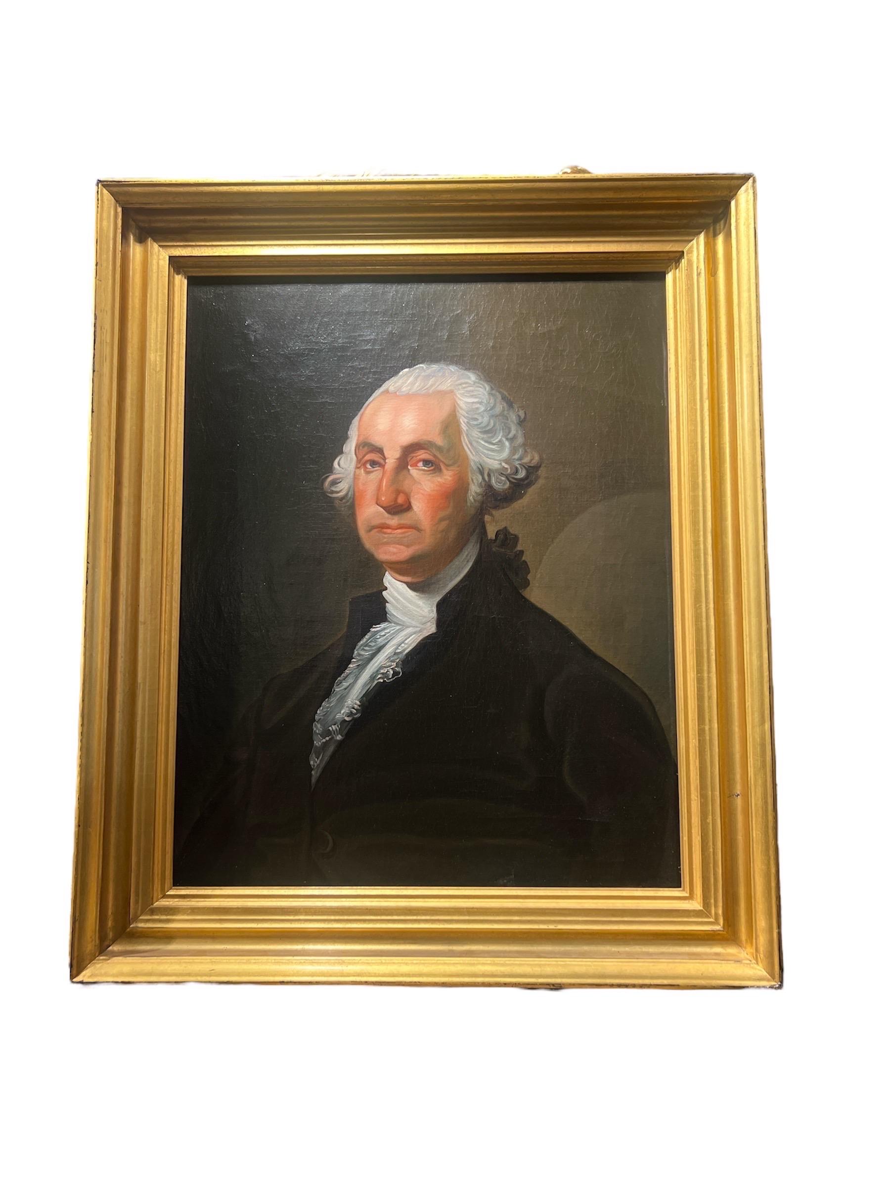 American School Primitive Portrait of George Washington After Gilbert Stewart 11
