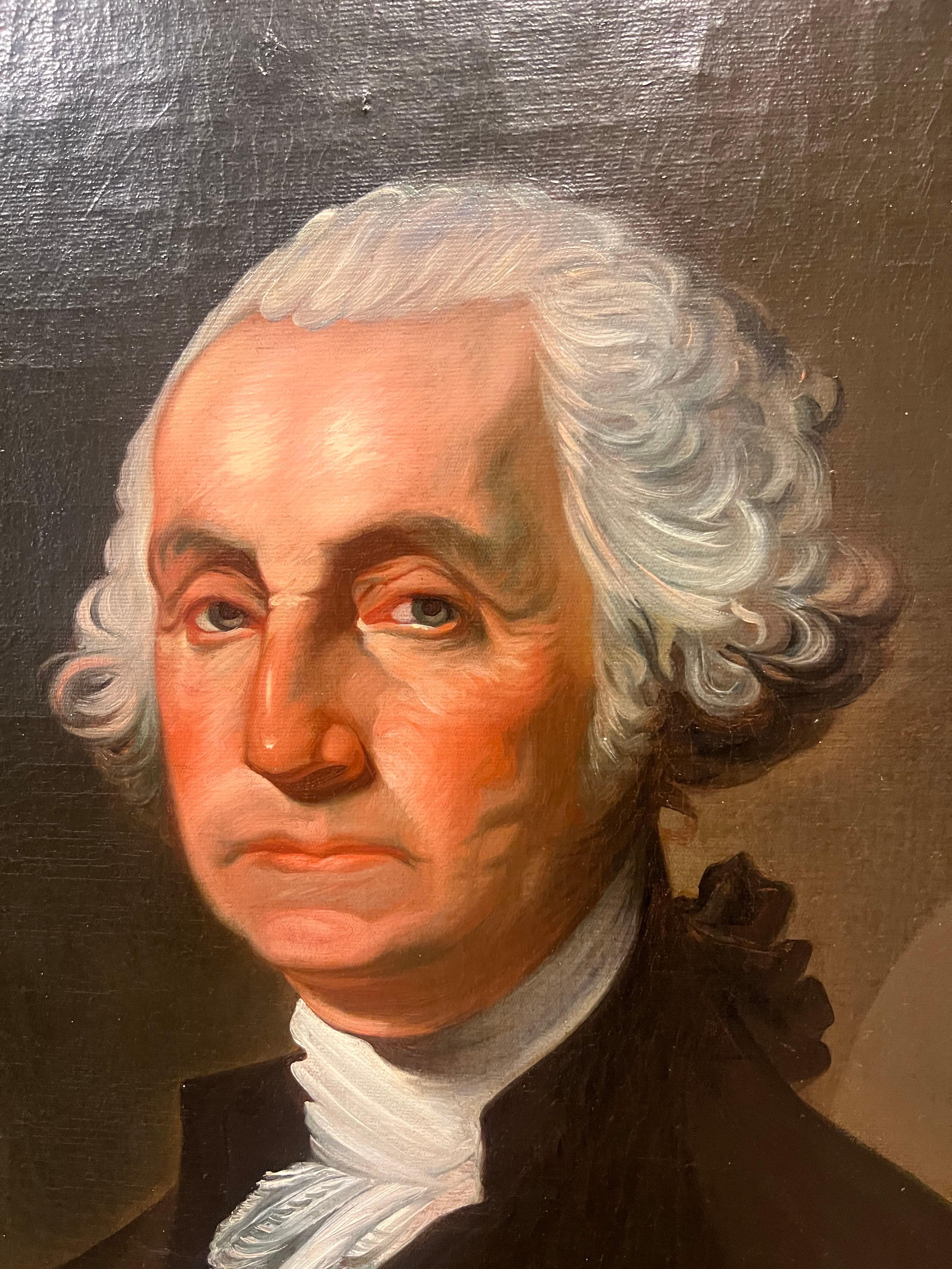 American School Primitive Portrait of George Washington After Gilbert Stewart 2