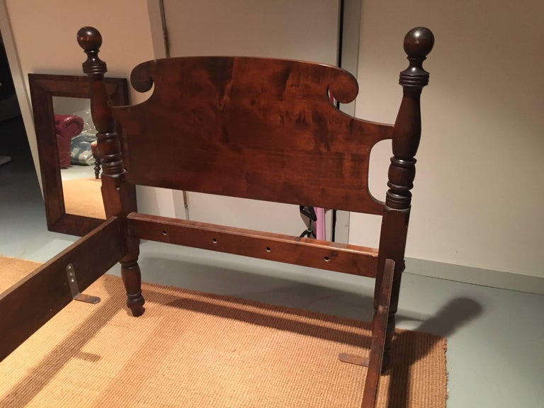 American Scrolled-Back Twin Size Poster Bed, Early 20th ...