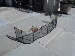 American Serpentine Brass Finial and Artistic Wire Work Fire Fender, Circa 1810