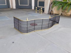 American Serpentine Brass & Wire Work Urn Finial Fire Place Fender, Circa 1800