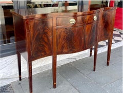 American serpentine mahogany inlaid sideboard early 19th century