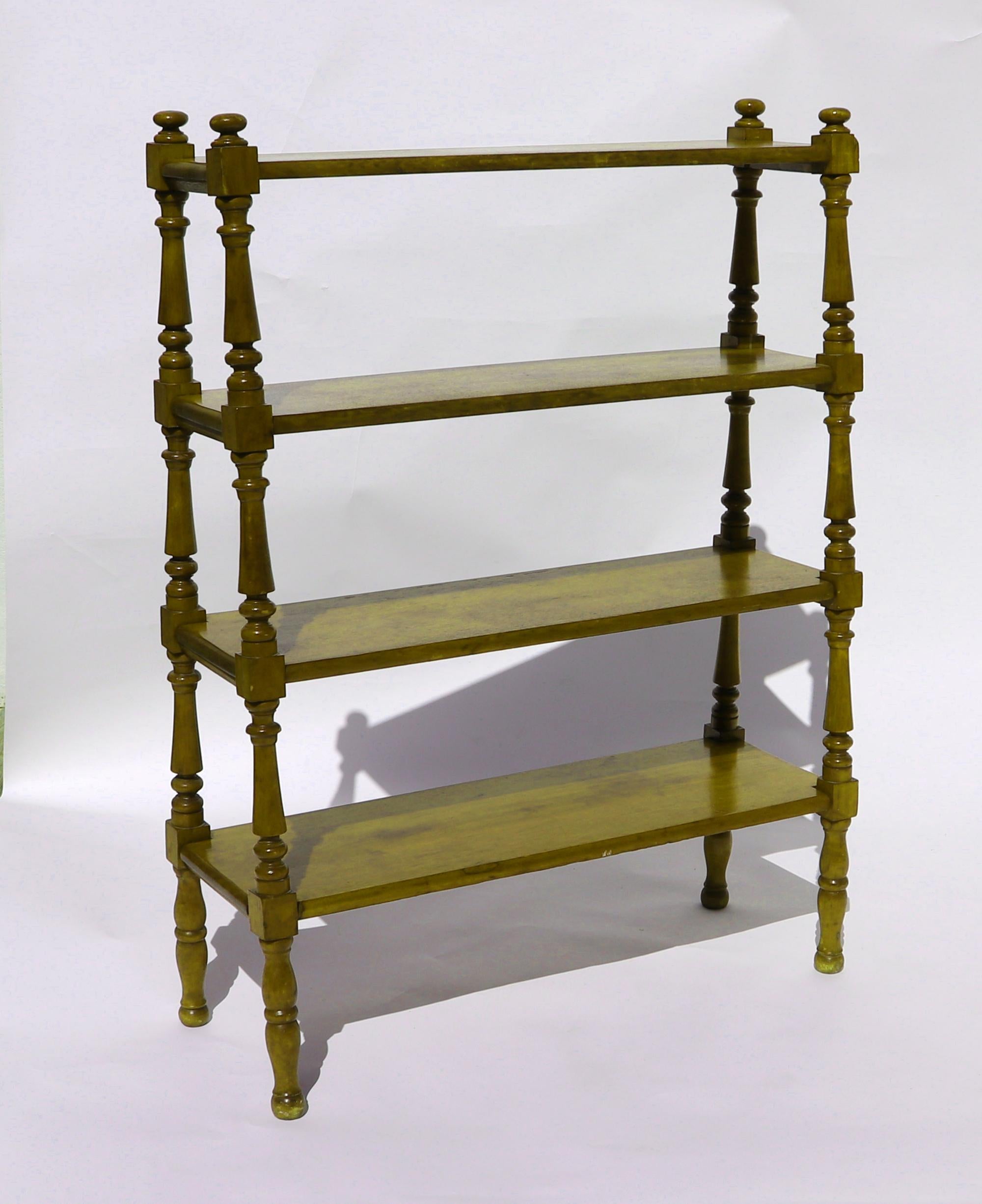 Wood American Set of Walnut Four-Tier Shelves For Sale
