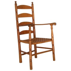 American Shaker Ladder Back Armchair, Early 19th Century