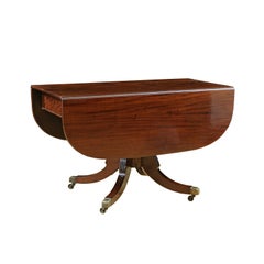 American Sheraton Centre-Pedestal, Drop-Leaf Breakfast Table in Mahogany