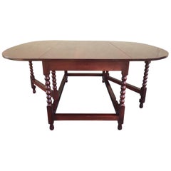 American Sheraton Cherry Acanthus Carved Drop-Leaf Table, circa 1820