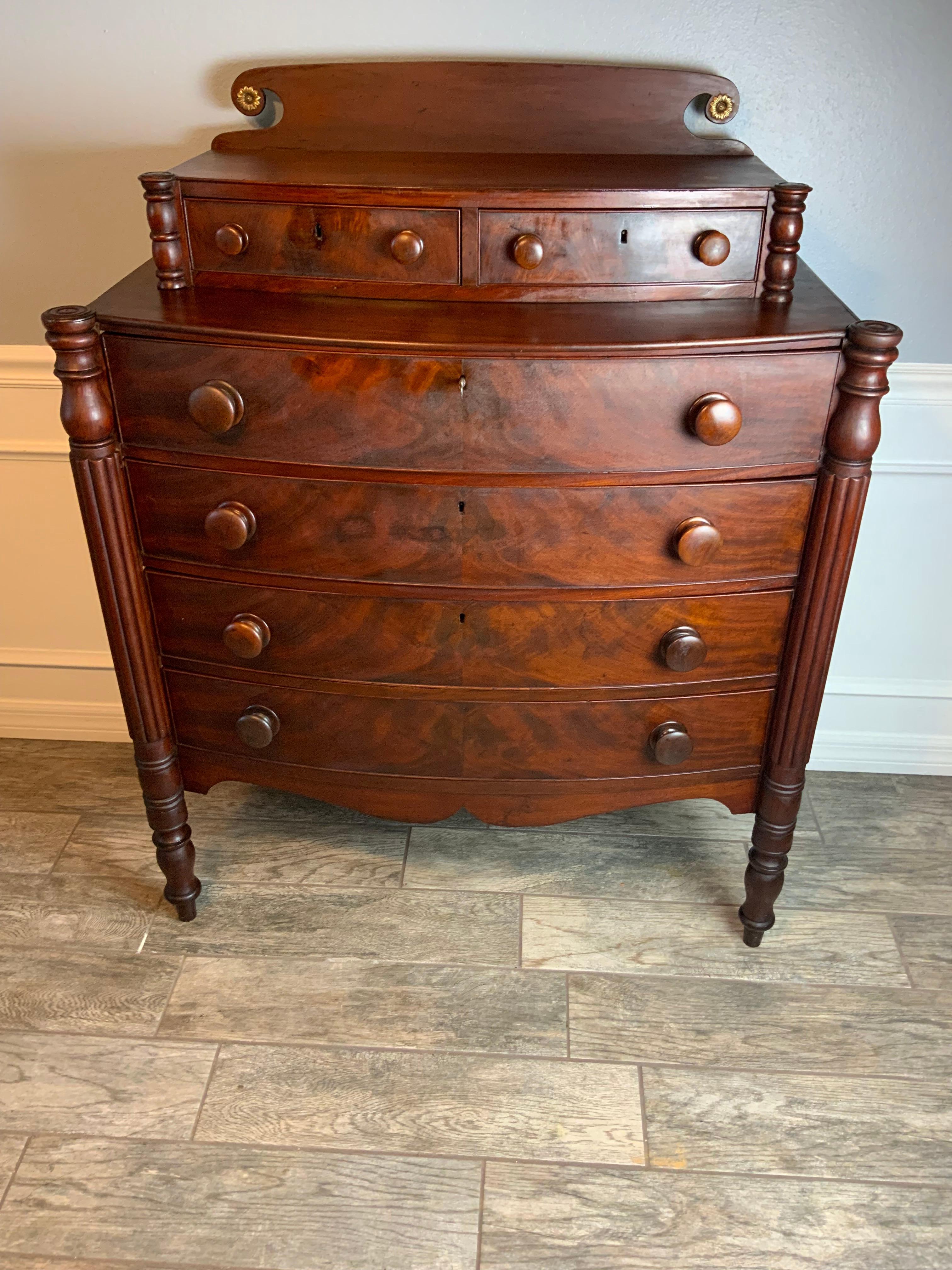 American Sheraton Chest Of Drawers For Sale 8