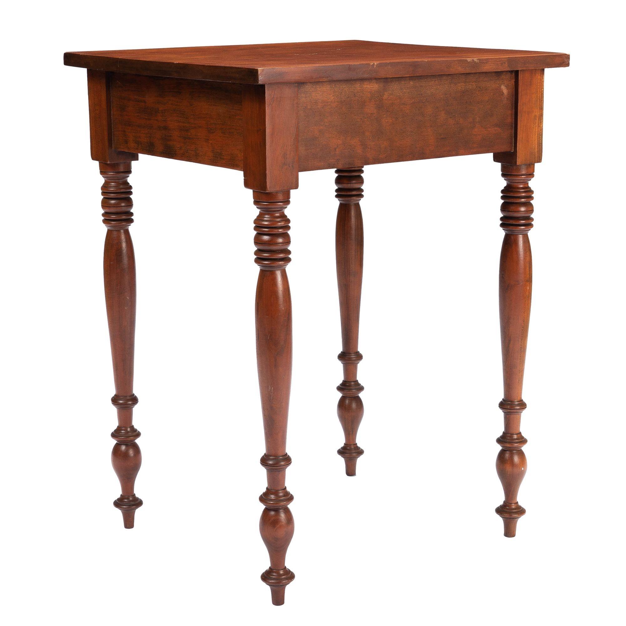 19th Century American Sheraton Curly Cherry Wood One Drawer Stand, 1820 For Sale