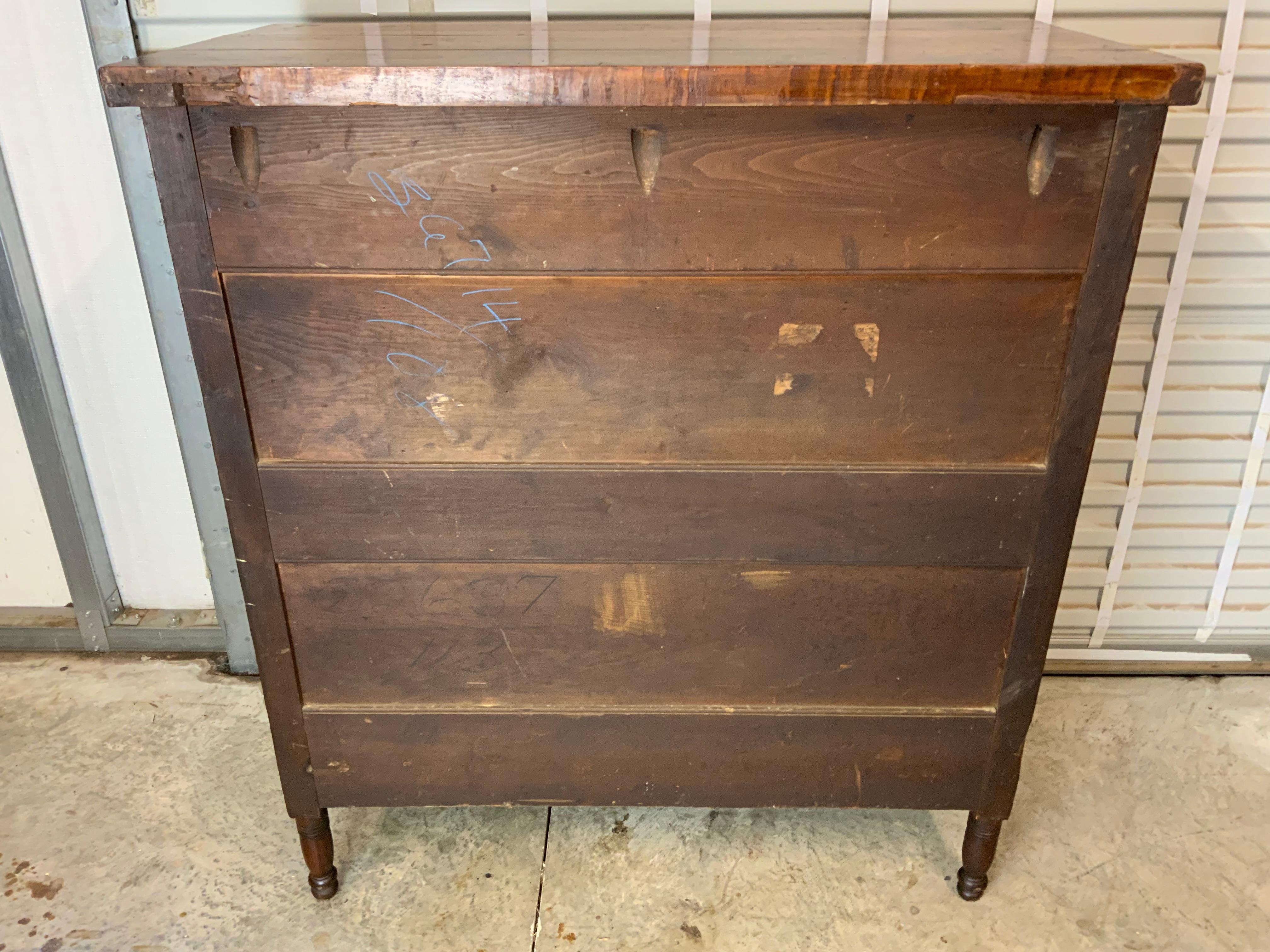 American Sheraton Curly Maple Chest For Sale 7