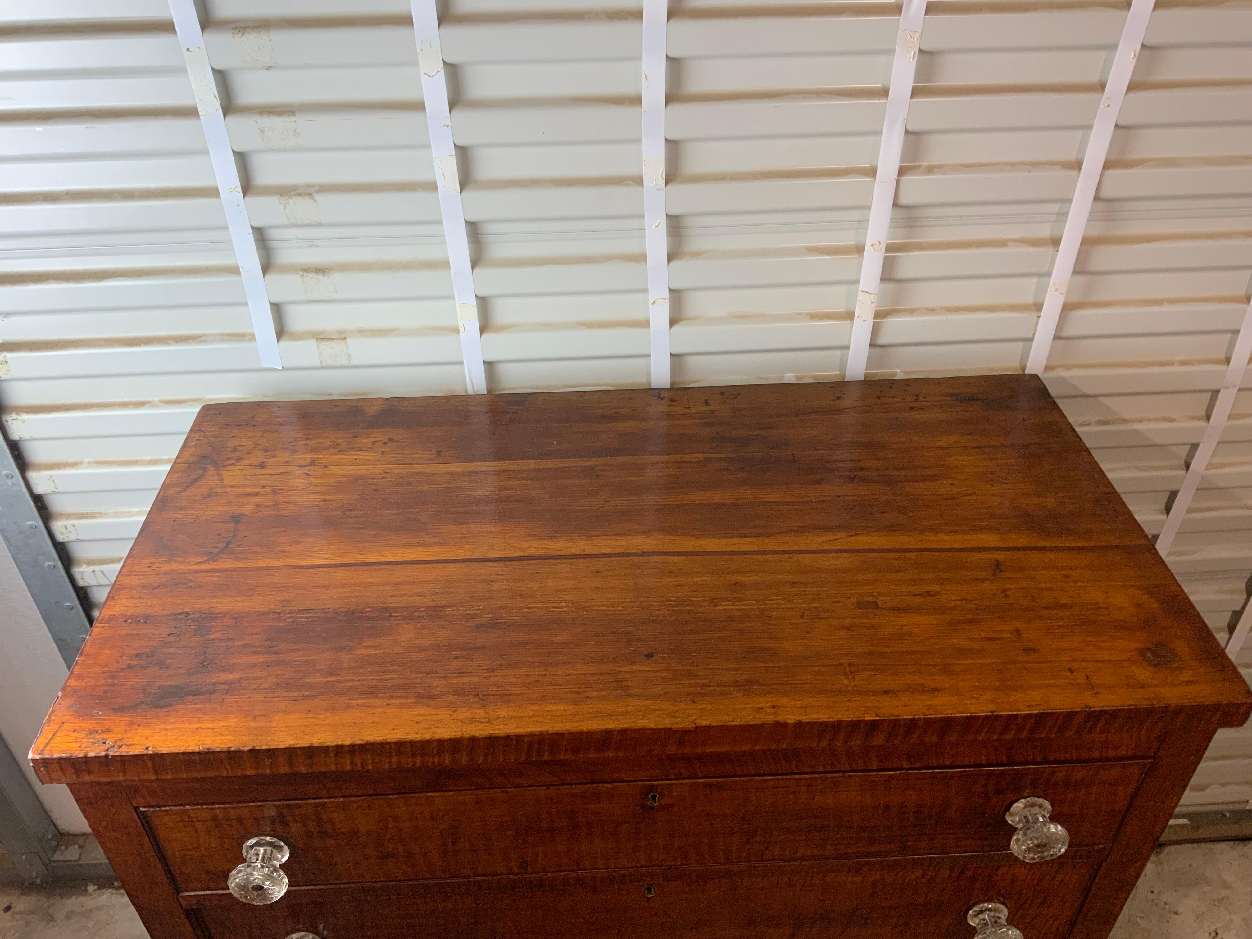 American Sheraton Curly Maple Chest For Sale 14