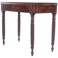 Antique American Sheraton Mahogany Card/Accent Side Table, circa 1840