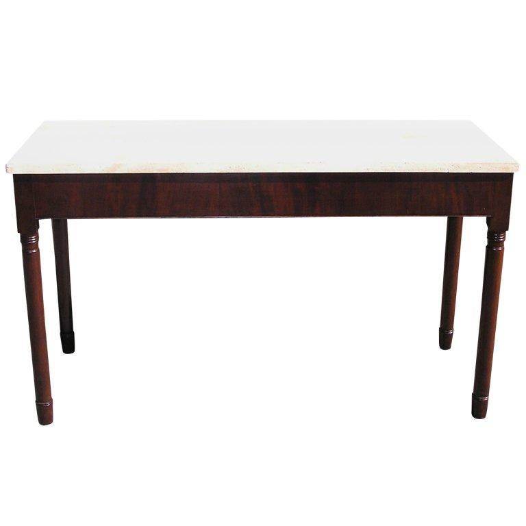 American Sheraton Mahogany Marble Top Console For Sale