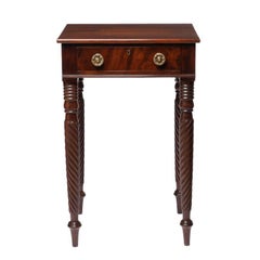 American Sheraton Mahogany One Drawer Stand on Rope Turned Legs, 1810-15